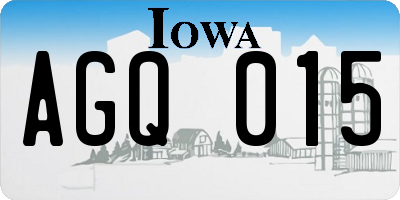 IA license plate AGQ015