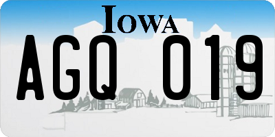 IA license plate AGQ019