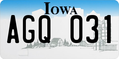 IA license plate AGQ031
