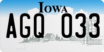IA license plate AGQ033