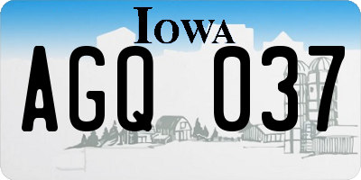 IA license plate AGQ037