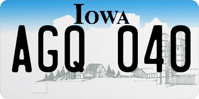 IA license plate AGQ040