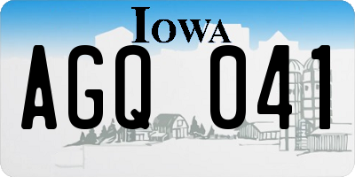 IA license plate AGQ041