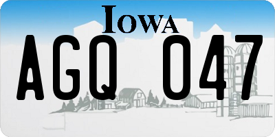 IA license plate AGQ047