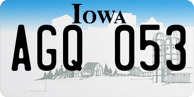 IA license plate AGQ053