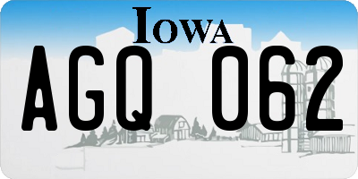IA license plate AGQ062
