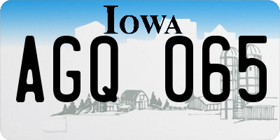IA license plate AGQ065