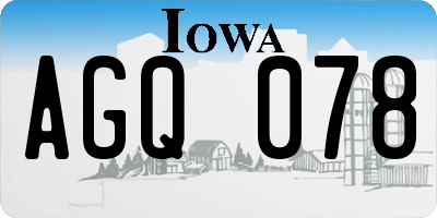 IA license plate AGQ078