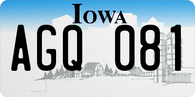 IA license plate AGQ081