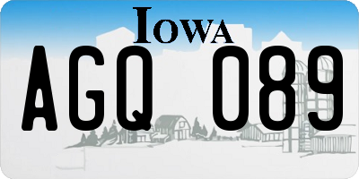 IA license plate AGQ089
