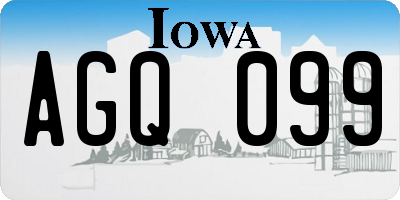 IA license plate AGQ099