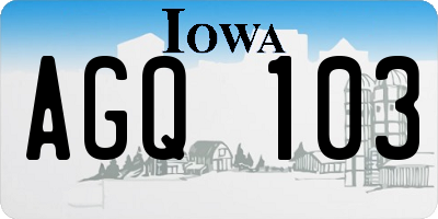 IA license plate AGQ103