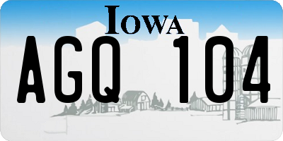 IA license plate AGQ104