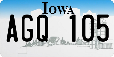 IA license plate AGQ105