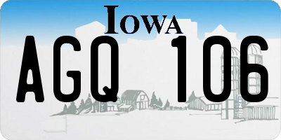 IA license plate AGQ106