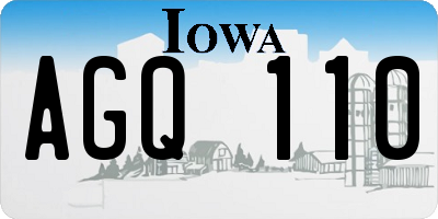 IA license plate AGQ110