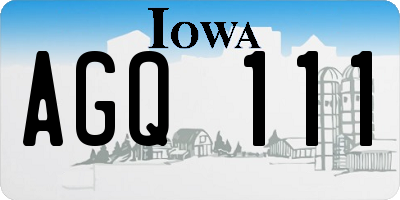 IA license plate AGQ111