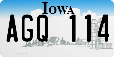 IA license plate AGQ114
