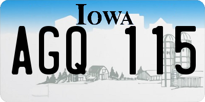 IA license plate AGQ115