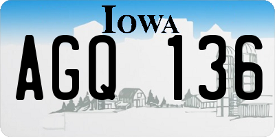 IA license plate AGQ136