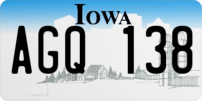 IA license plate AGQ138