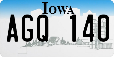 IA license plate AGQ140