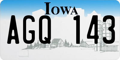 IA license plate AGQ143