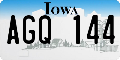 IA license plate AGQ144