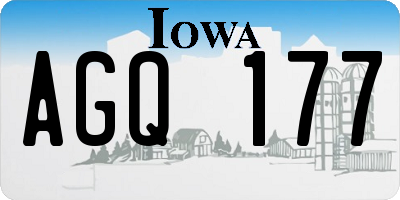 IA license plate AGQ177