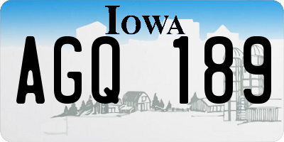 IA license plate AGQ189