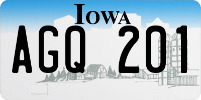 IA license plate AGQ201