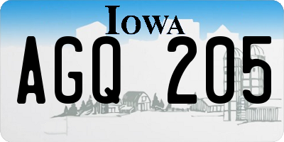 IA license plate AGQ205