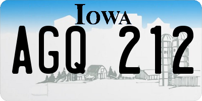 IA license plate AGQ212