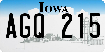 IA license plate AGQ215