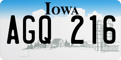 IA license plate AGQ216