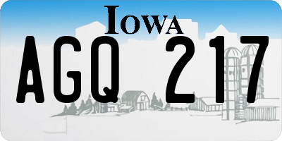 IA license plate AGQ217