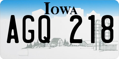 IA license plate AGQ218