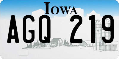 IA license plate AGQ219