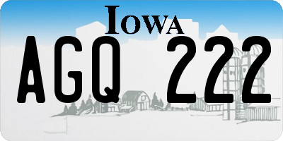 IA license plate AGQ222