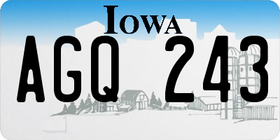 IA license plate AGQ243