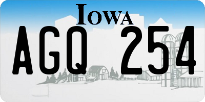 IA license plate AGQ254