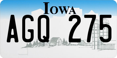 IA license plate AGQ275