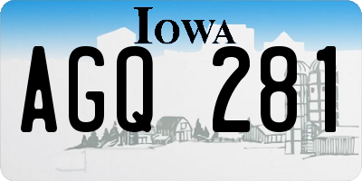 IA license plate AGQ281