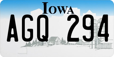 IA license plate AGQ294