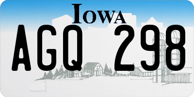 IA license plate AGQ298