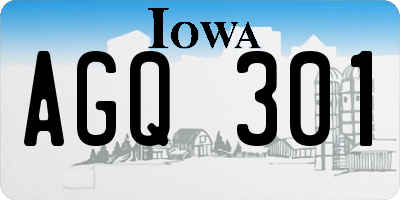 IA license plate AGQ301