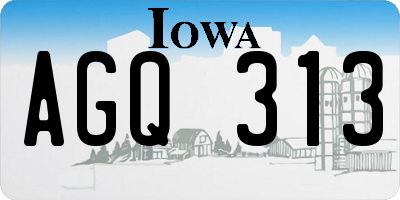IA license plate AGQ313