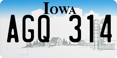 IA license plate AGQ314