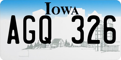 IA license plate AGQ326
