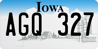 IA license plate AGQ327